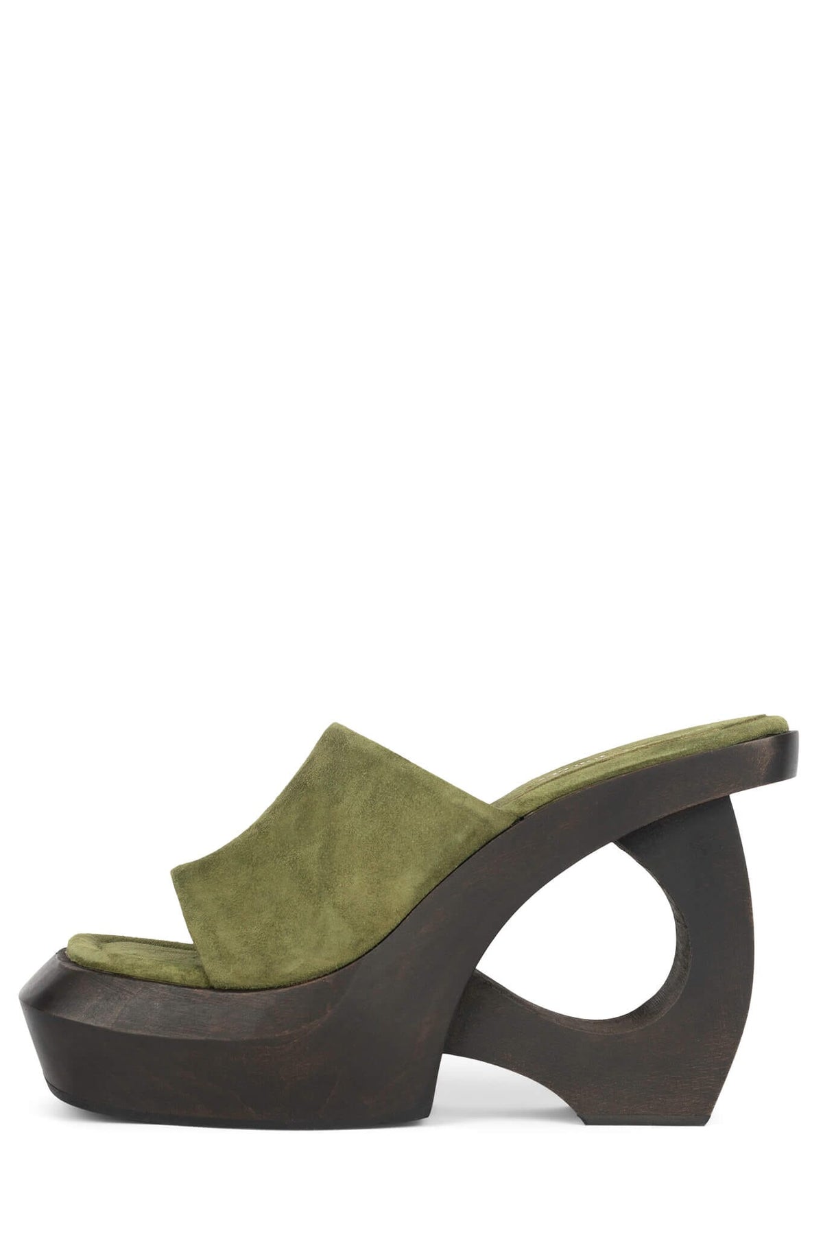 THE-IDOL Jeffrey Campbell Platform Sandal Olive Suede