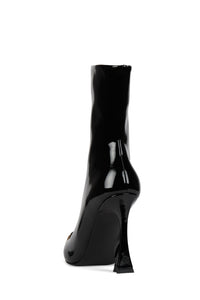 THE-STONE Jeffrey Campbell Ankle Boot Black Patent Gold Black