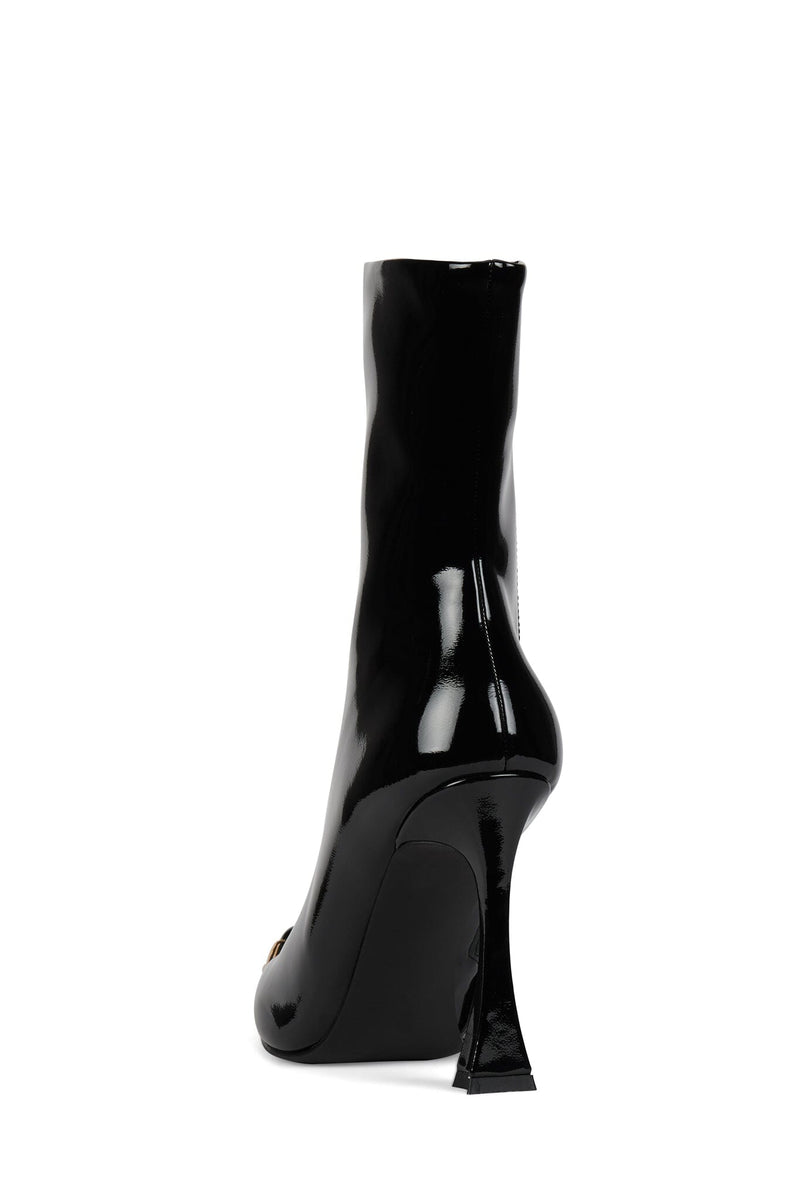 THE-STONE Jeffrey Campbell Ankle Boot Black Patent Gold Black