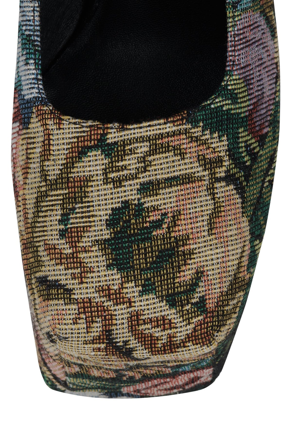 THE-TRUTH Jeffrey Campbell Platform Mary-Jane Black Floral Tapestry
