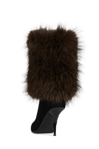 THERMAL Jeffrey Campbell Stiletto Boot Black Suede Brown Combo