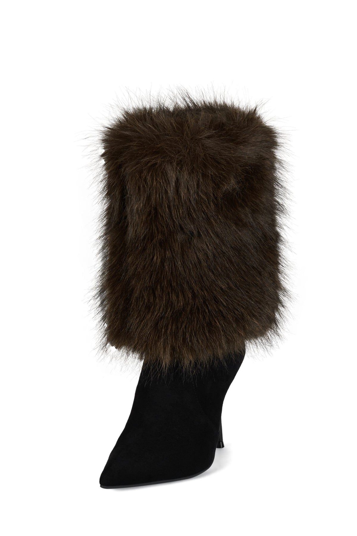 THERMAL Jeffrey Campbell Stiletto Boot Black Suede Brown Combo