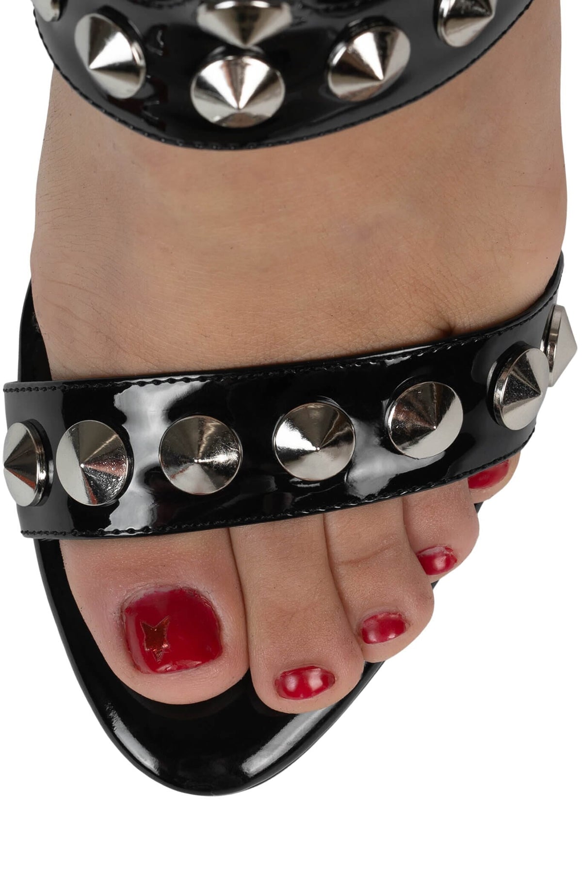 THREE-6-5 Jeffrey Campbell Heeled Sandal Black Patent Silver