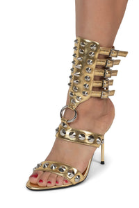 THREE-6-5 Jeffrey Campbell Heeled Sandal Gold Silver