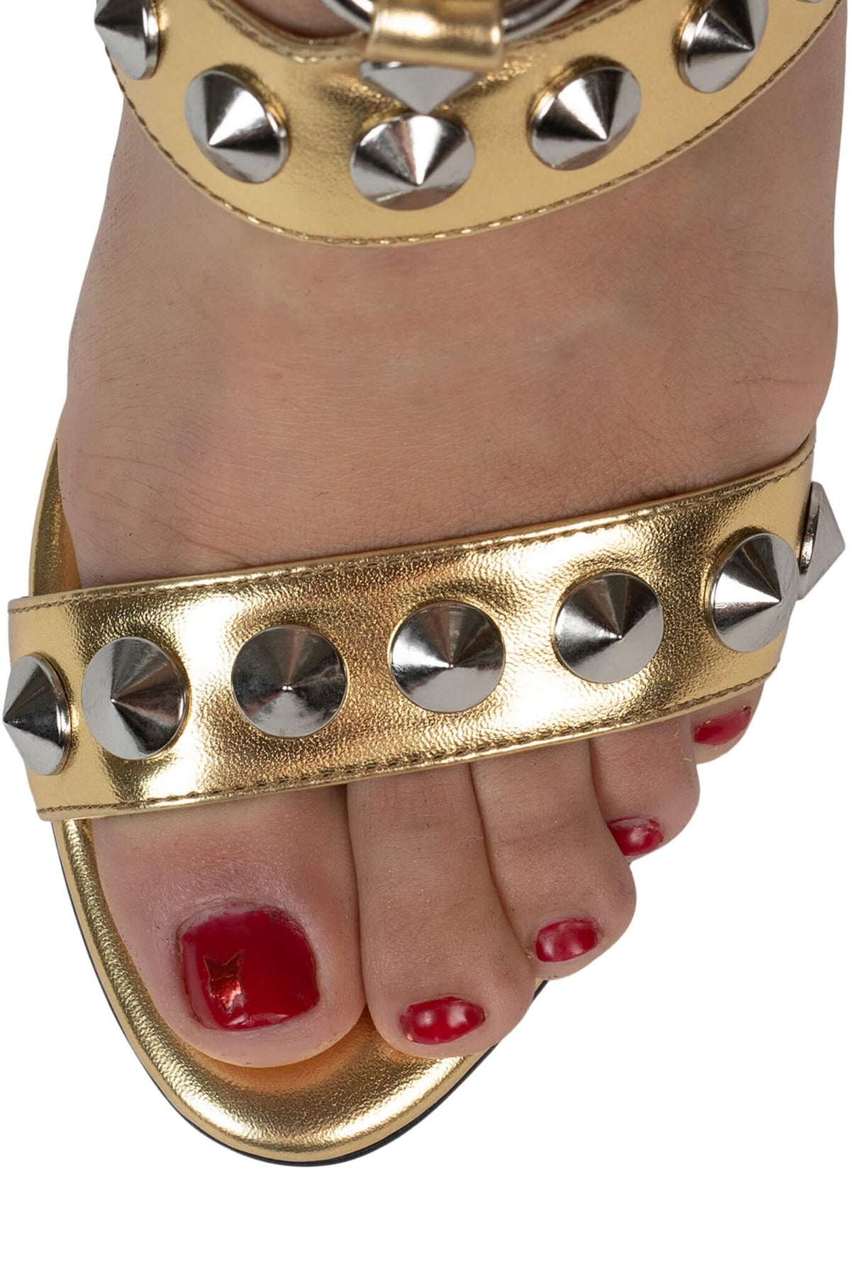 THREE-6-5 Jeffrey Campbell Heeled Sandal Gold Silver