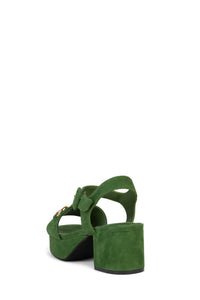 TIMELESS Jeffrey Campbell Platform Sandal Green Suede Gold