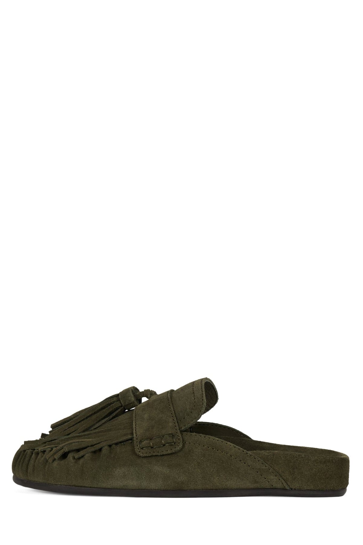 TOGGLE Flat Mule Khaki Suede
