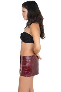 TOO-COOL Jeffrey Campbell Mini Skirt Red Crackle