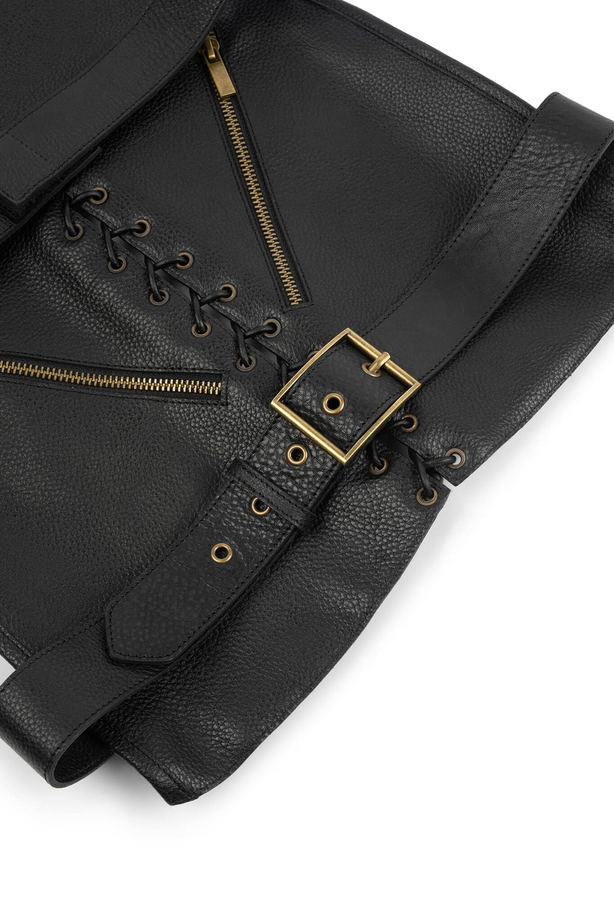 TOO-RUFF Jeffrey Campbell Leather Vest Black