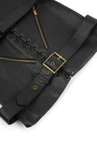 TOO-RUFF Jeffrey Campbell Leather Vest Black