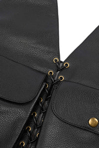 TOO-RUFF Jeffrey Campbell Leather Vest Black