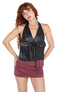 TOO-RUFF Jeffrey Campbell Leather Vest Black
_hover