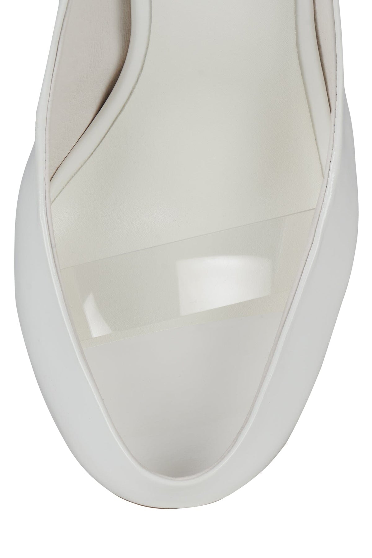 TOP-DOWN Heeled Sandal White Patent