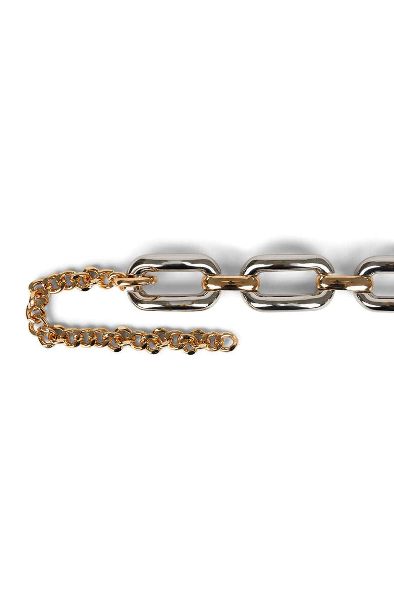 UNLOCKED BELT Jeffrey Campbell Chain Link Belt Gold Silver Combo