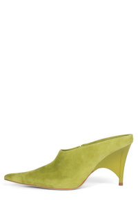 VADER-OS Jeffrey Campbell Mule Bright Chartreuse Suede