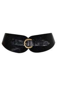 VAN-HUNT Jeffrey Campbell Chunky Belt Black Crackle Bronze 
_hover