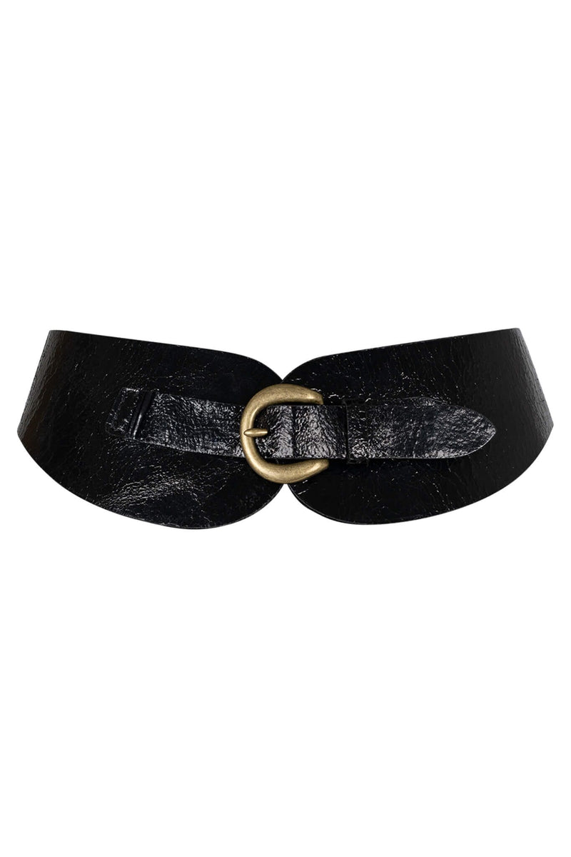 VAN-HUNT Jeffrey Campbell Chunky Belt Black Crackle Bronze 
_hover