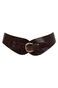 VAN-HUNT Jeffrey Campbell Chunky Belt Coffee Crackle Bronze