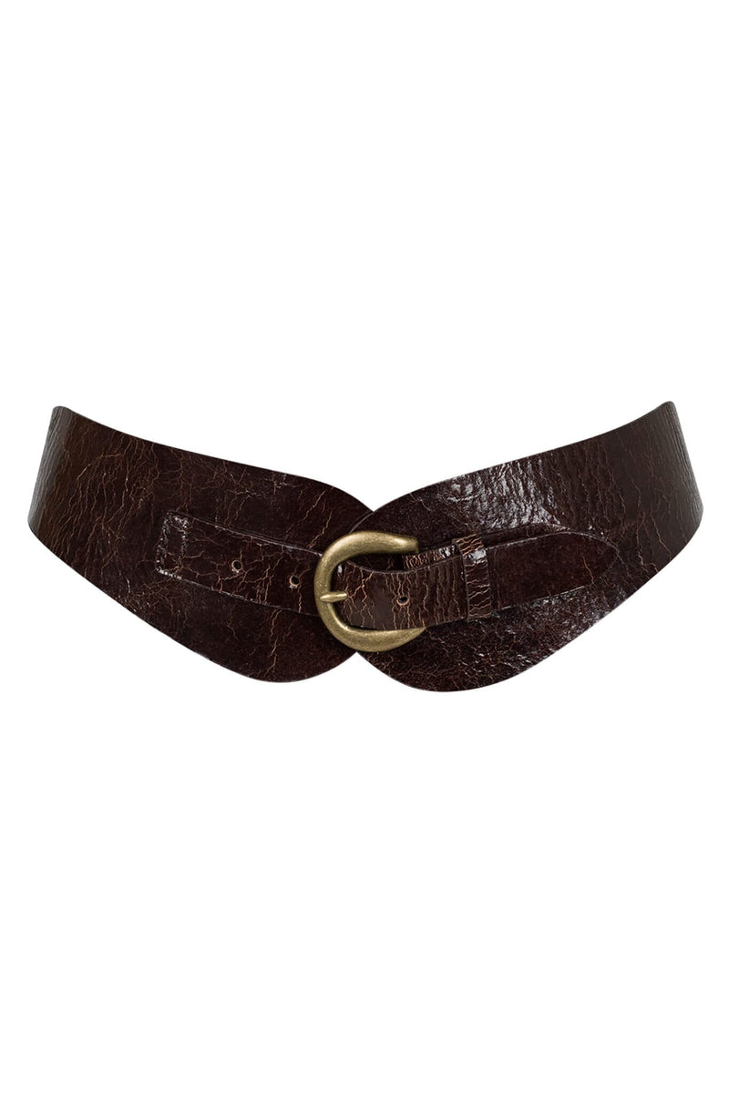 VAN-HUNT Jeffrey Campbell Chunky Belt Coffee Crackle Bronze