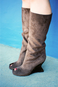 VANIA Jeffrey Campbell Knee-High Boot Espresso Suede Combo