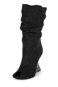 VANIA Jeffrey Campbell Knee-High Boot Black Suede Combo