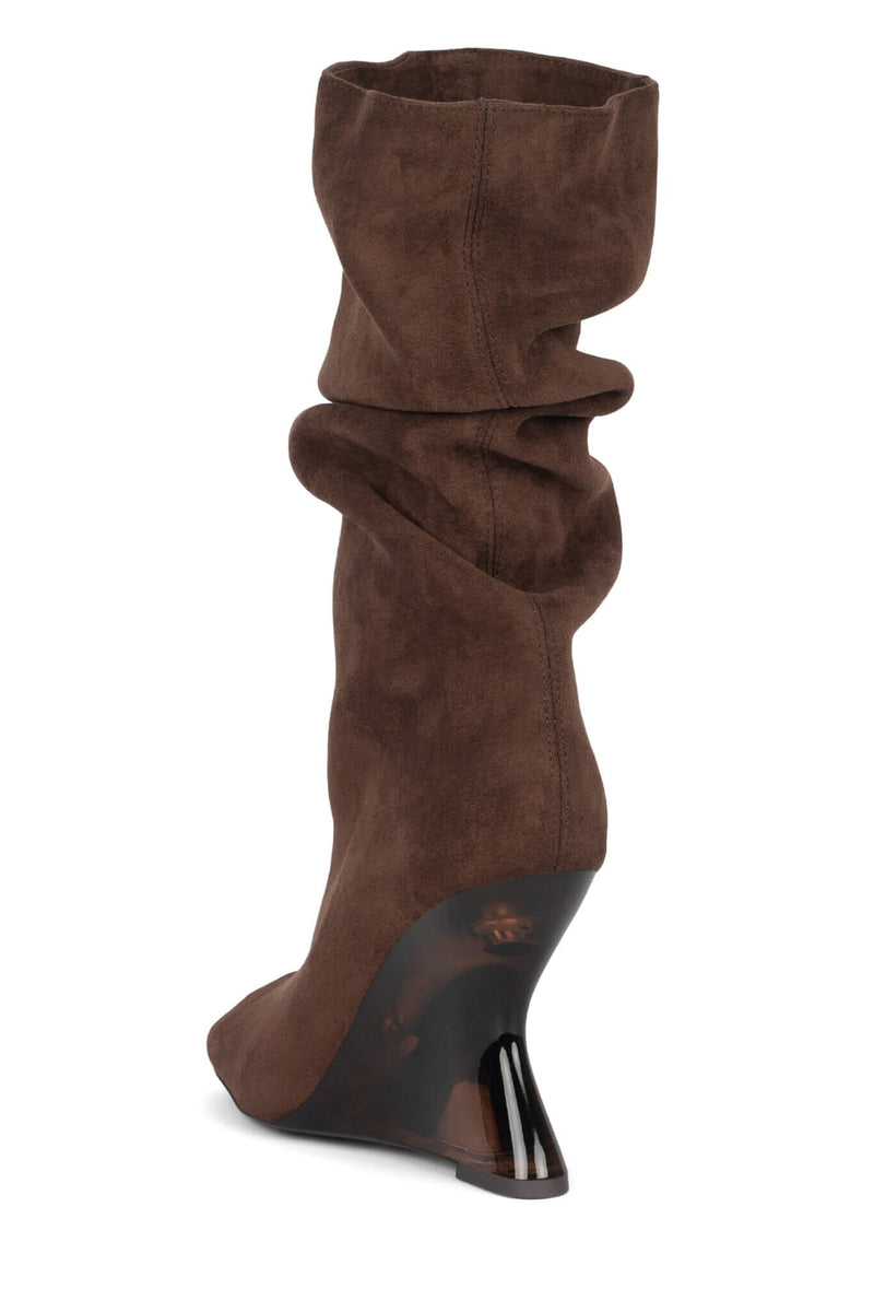 VANIA Jeffrey Campbell Knee-High Boot Espresso Suede Combo