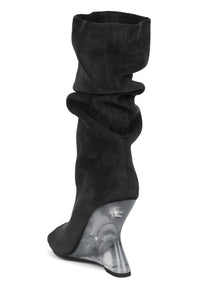 VANIA Jeffrey Campbell Knee-High Boot Black Suede Combo