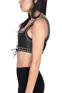 VESTED-ST Jeffrey Campbell Crop Top Black Snake Silver