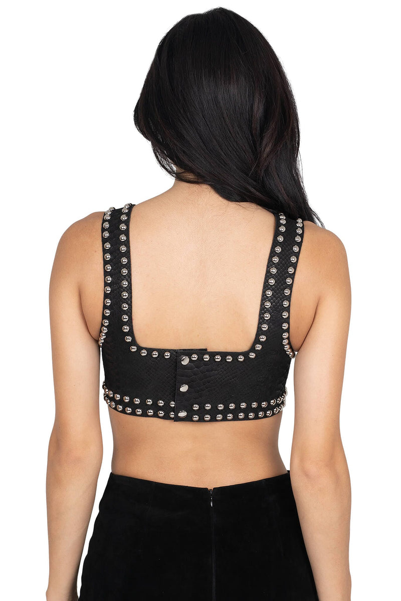 VESTED-ST Jeffrey Campbell Crop Top Black Snake Silver