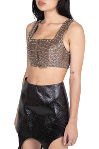VESTED-ST Jeffrey Campbell Crop Top Taupe Snake Silver
_hover