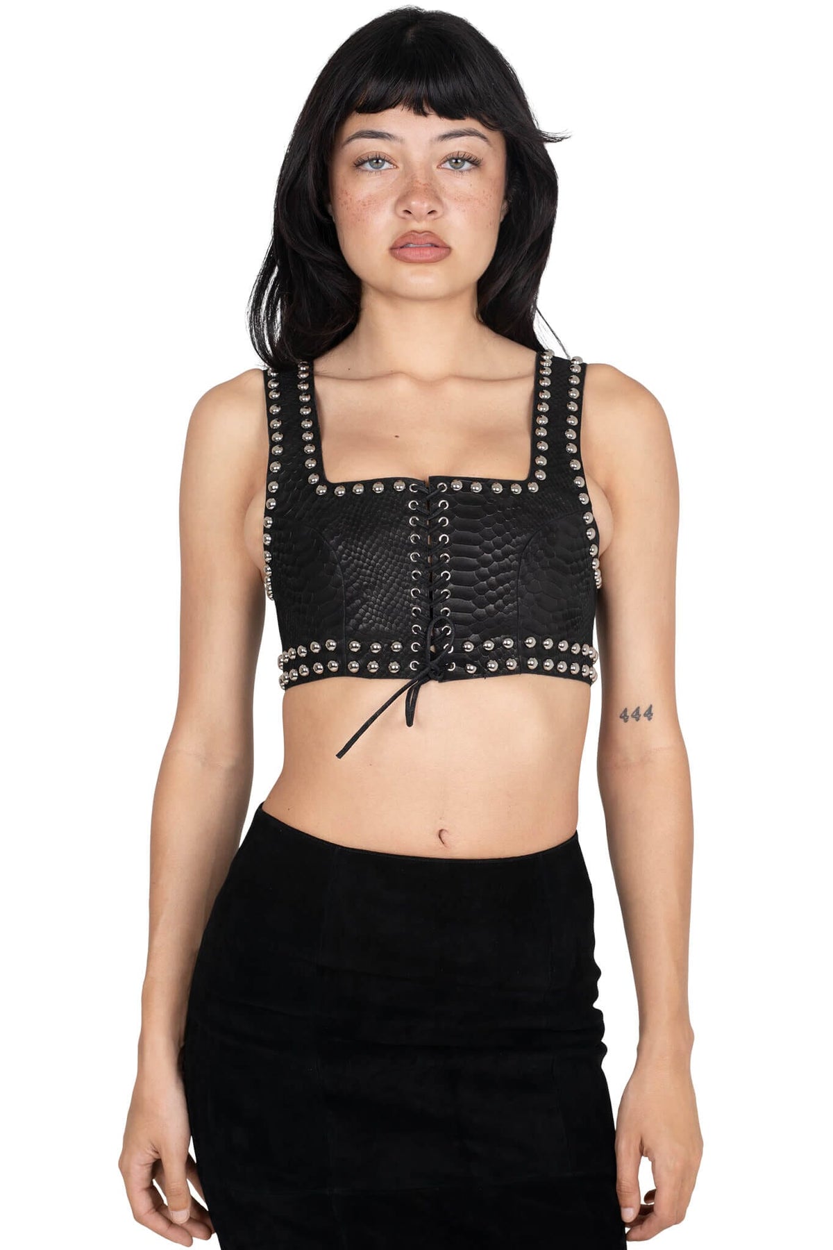 VESTED-ST Jeffrey Campbell Crop Top Black Snake Silver
