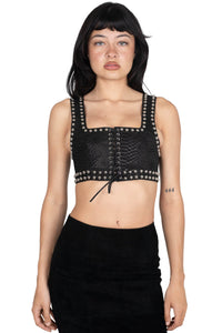VESTED-ST Jeffrey Campbell Crop Top Black Snake Silver