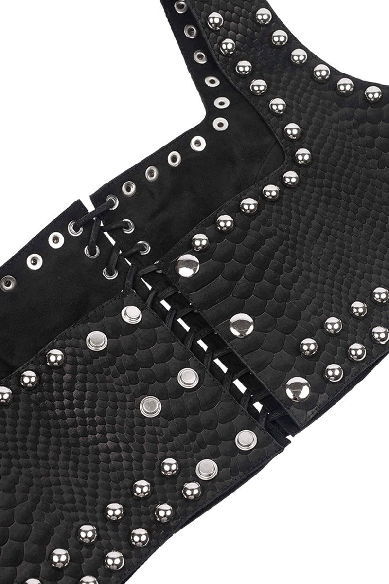 VESTED-ST Jeffrey Campbell Crop Top Black Snake Silver