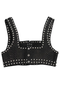 VESTED-ST Jeffrey Campbell Crop Top Black Snake Silver