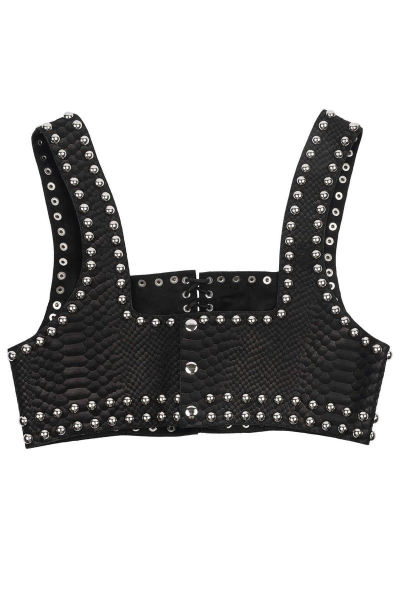 VESTED-ST Jeffrey Campbell Crop Top Black Snake Silver