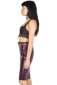 VESTED-STF TOP Jeffrey Campbell Crop Top Dark Wine Silver
