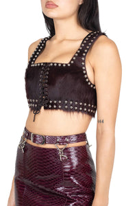 VESTED-STF TOP Jeffrey Campbell Crop Top Dark Wine Silver
_hover