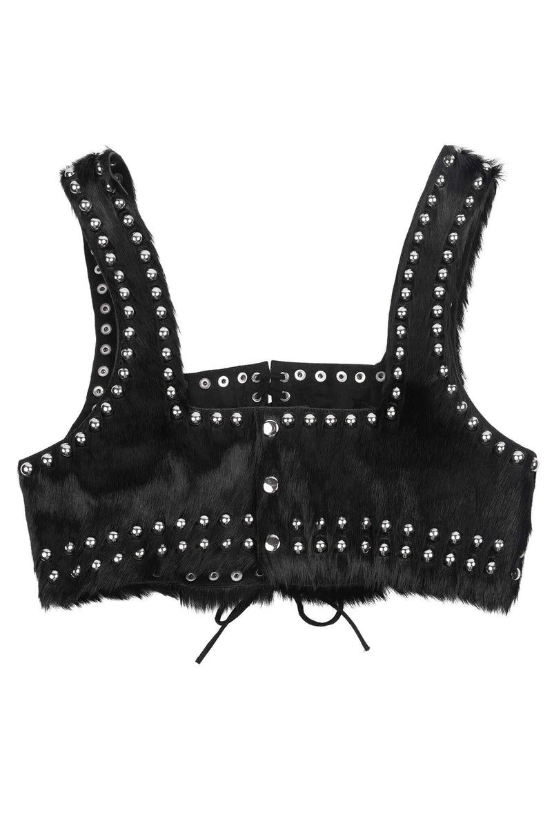 VESTED-STF TOP Jeffrey Campbell Crop Top Black Silver Combo