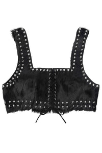 VESTED-STF TOP Jeffrey Campbell Crop Top Black Silver Combo