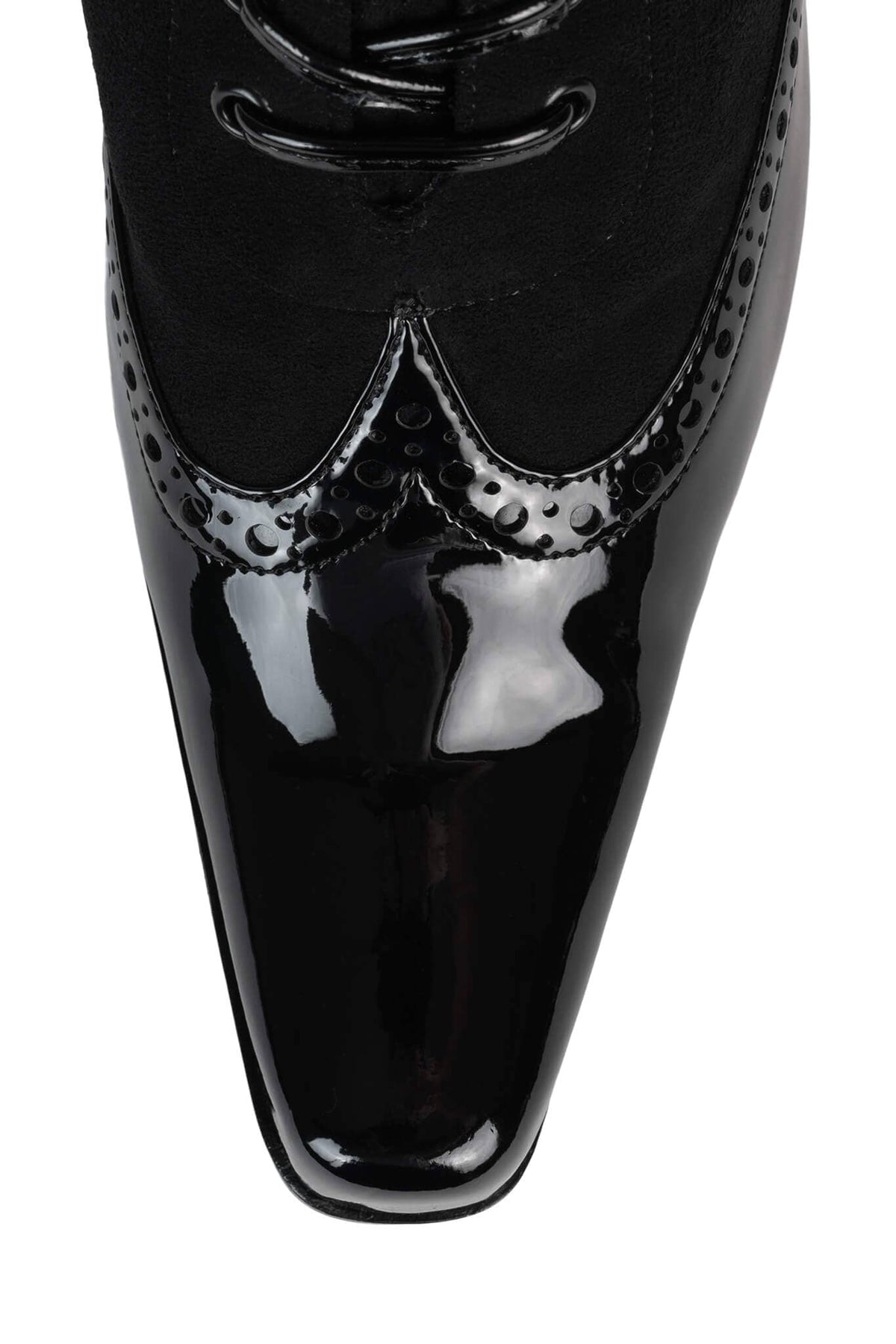 VICTORIAN Jeffrey Campbell Ankle Boot Black Patent Black Suede