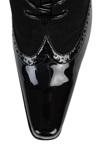 VICTORIAN Jeffrey Campbell Ankle Boot Black Patent Black Suede