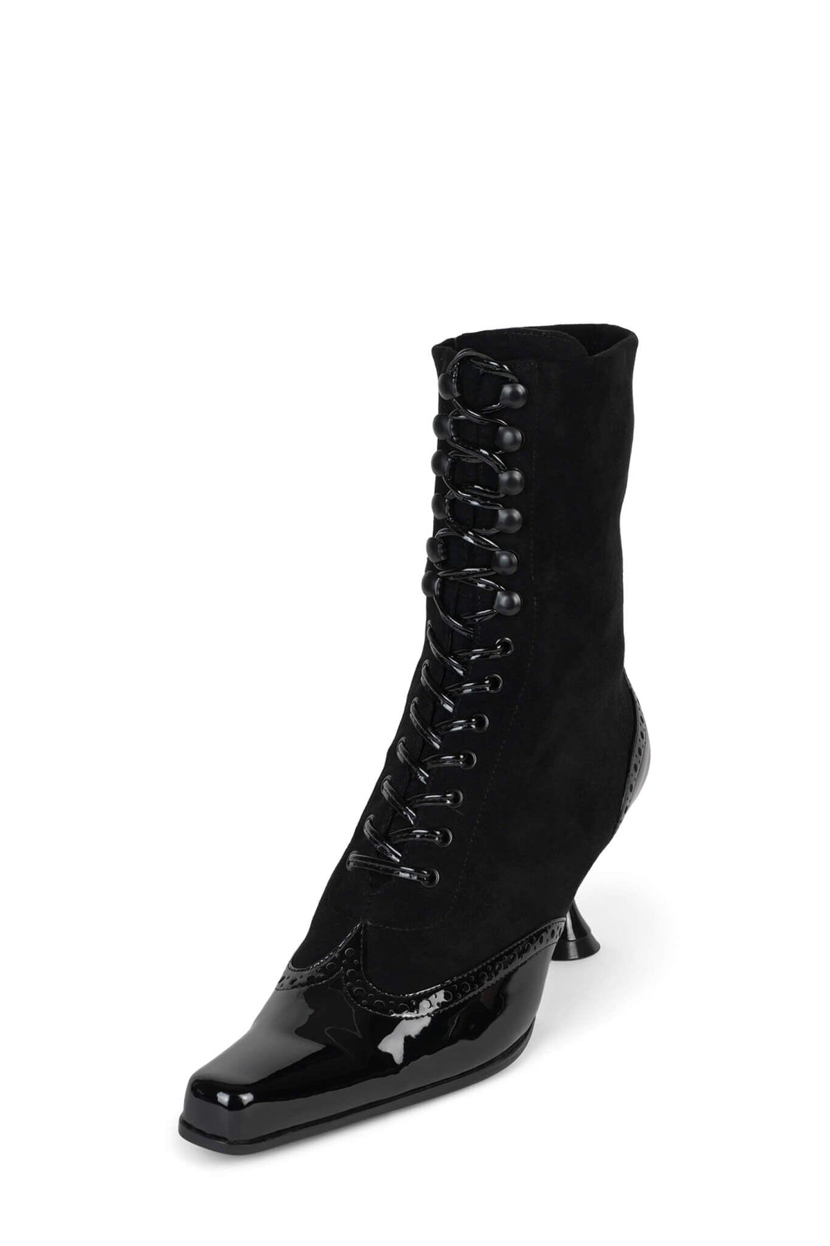 VICTORIAN Jeffrey Campbell Ankle Boot Black Patent Black Suede
_hover