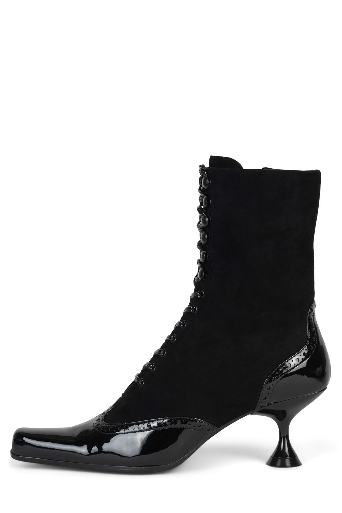 VICTORIAN Jeffrey Campbell Ankle Boot Black Patent Black Suede