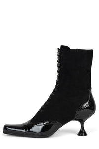 VICTORIAN Jeffrey Campbell Ankle Boot Black Patent Black Suede