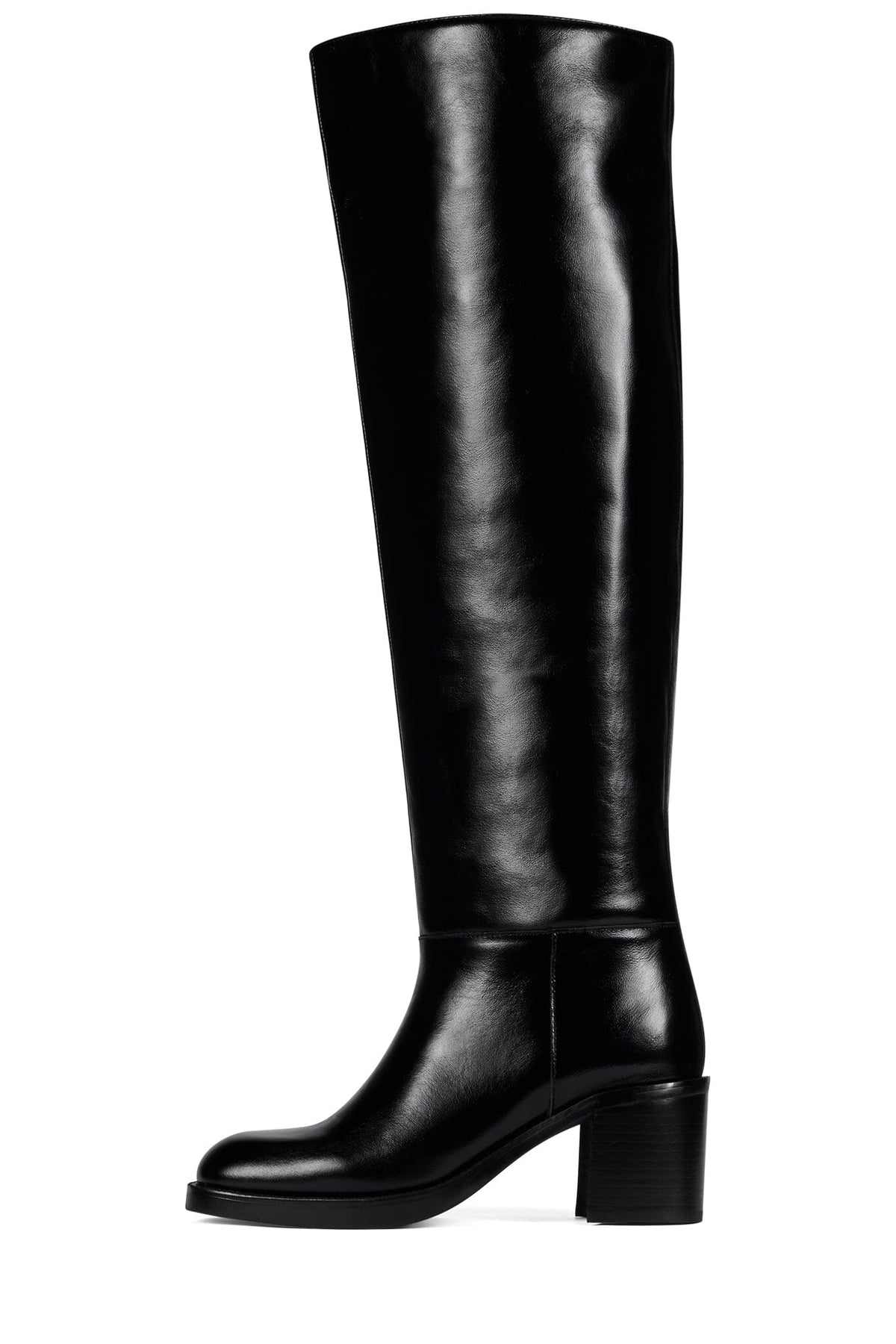 VINYL Jeffrey Campbell Over-The-Knee Boot Black Shiny
