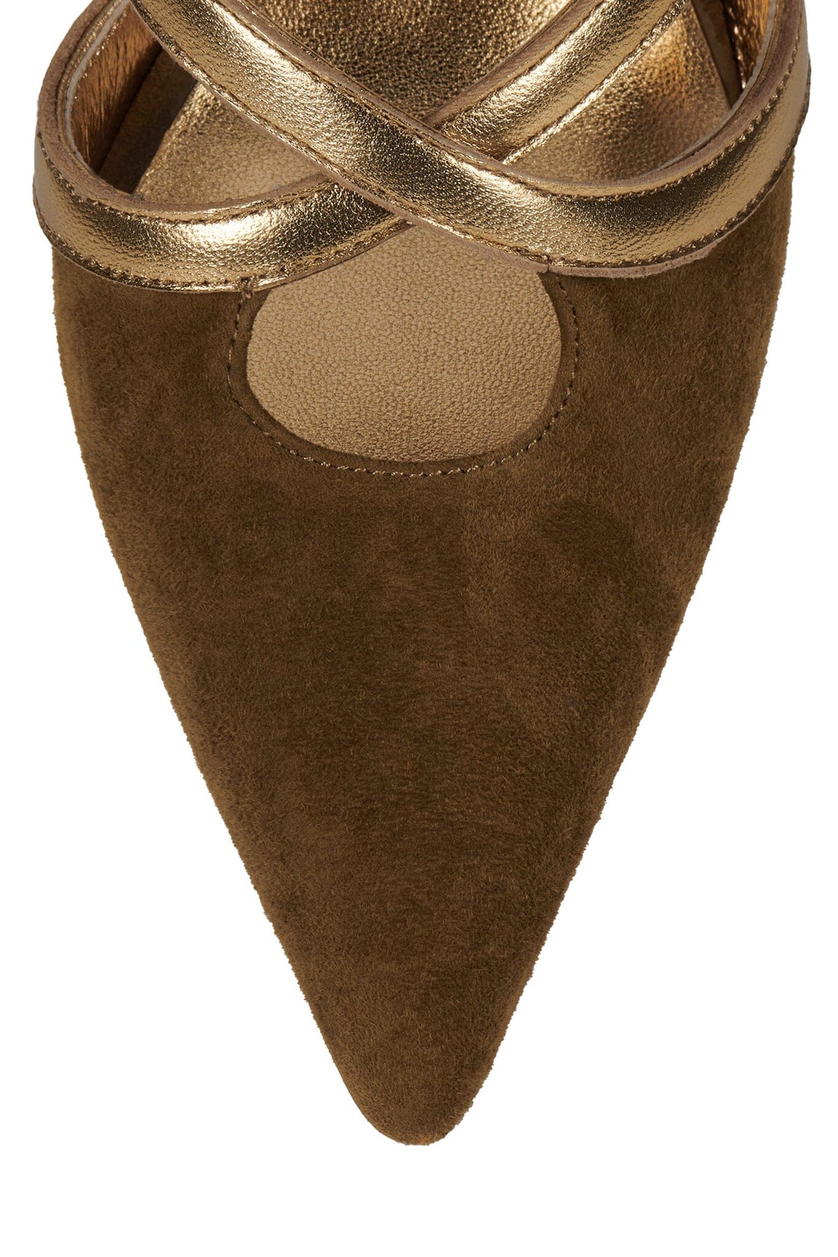 VIRIDIAN Tan Suede Gold