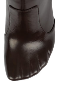 VISIONARY Mid-Calf Jeffrey Campbell Heeled Boot Brown Shiny