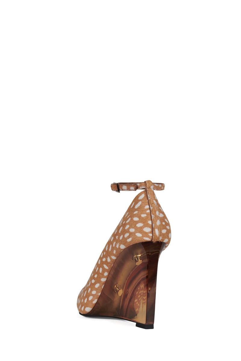 VITRIFY-F Jeffrey Campbell Wedge Pump Tan White Spot