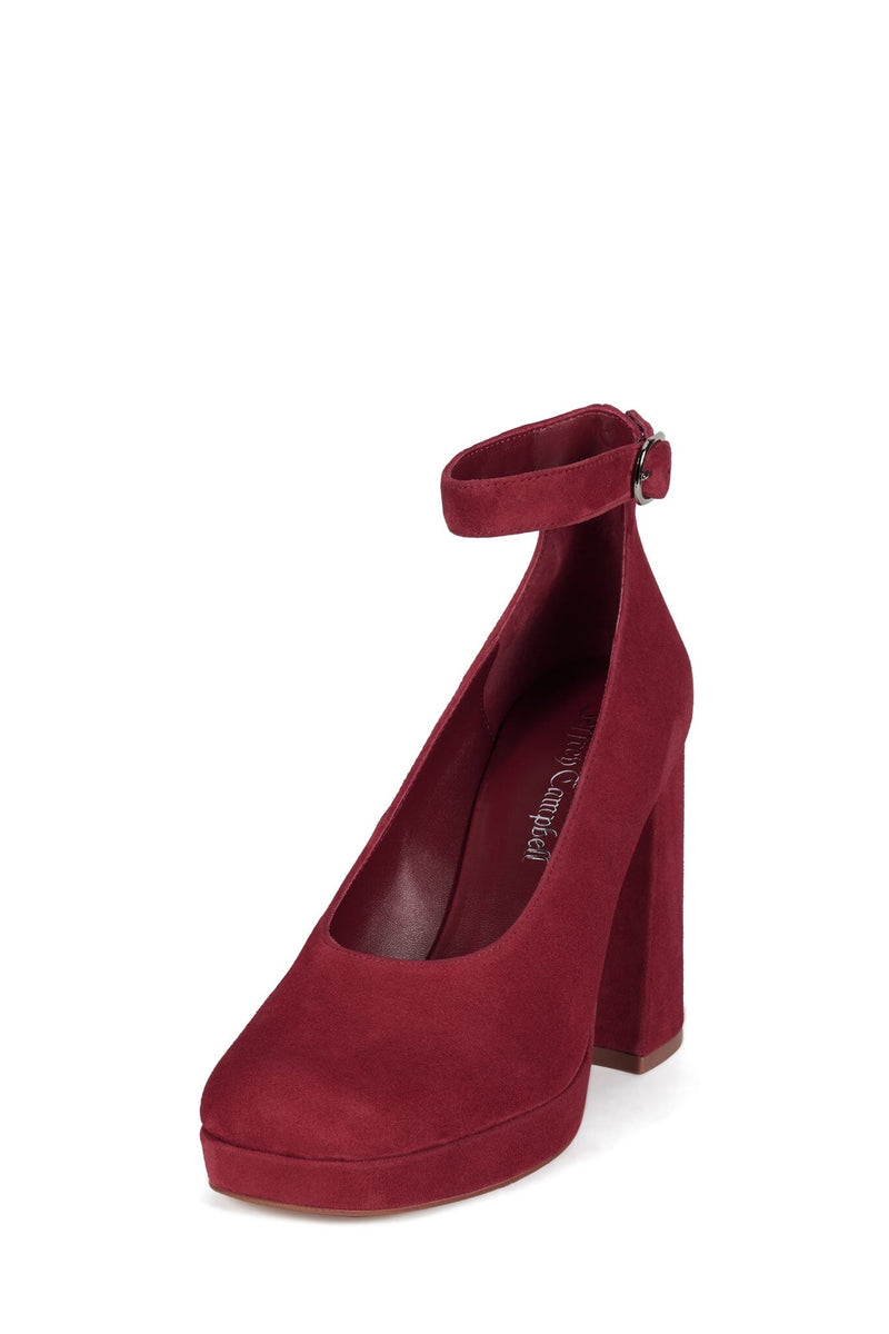 VIVENT Jeffrey Campbell Chunky Block Heels Deep Rose Suede
_hover