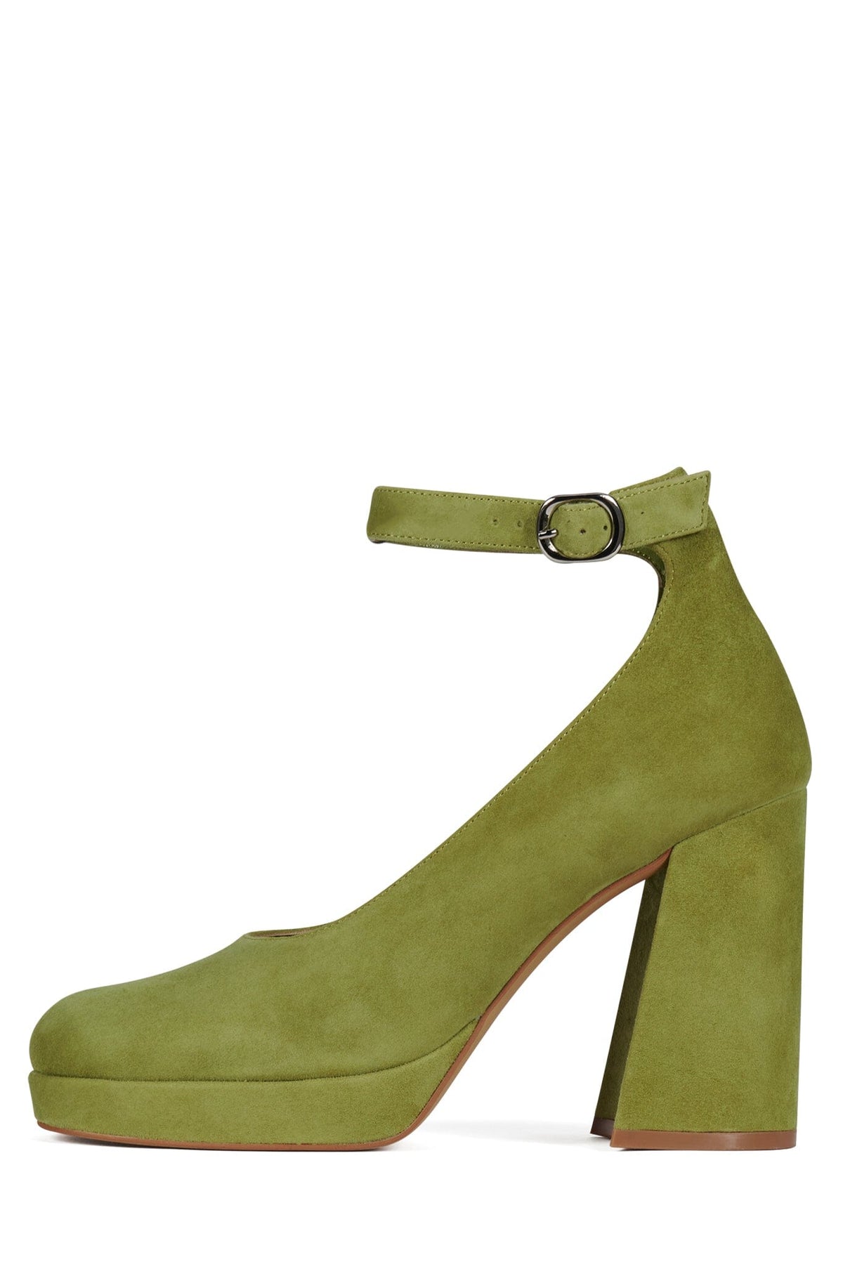 VIVENT Jeffrey Campbell Chunky Block Heels Chartreuse Suede